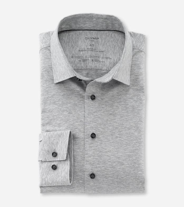 Oblymp Luxor 24/Seven, Businesshemd, modern fit, New Kent, Silbergrau Discount Store für neue Produkte