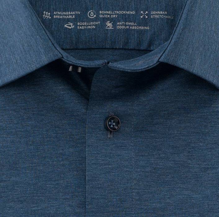 Oblymp Luxor 24/Seven, Businesshemd, modern fit, New Kent, Rauchblau Riesige Rabatte