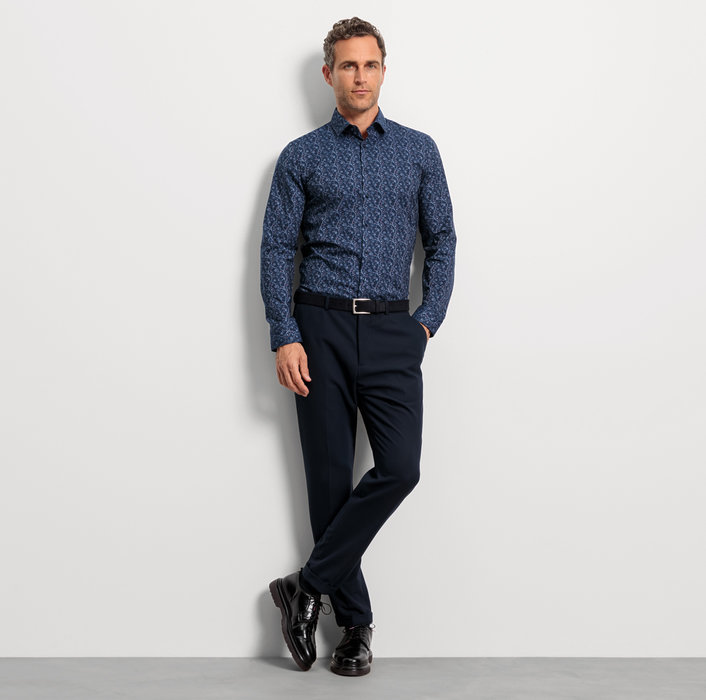 Oblymp No. Six, Businesshemd, super slim, Modern Kent, Marine im Angebot