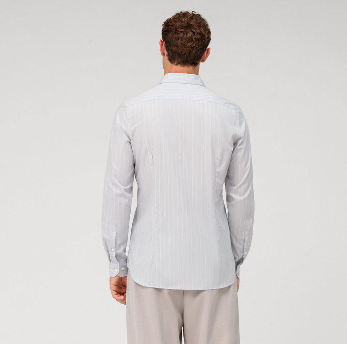 Oblymp Level Five garment washed, Businesshemd, body fit, Kent, Silbergrau Begrenztes Angebot