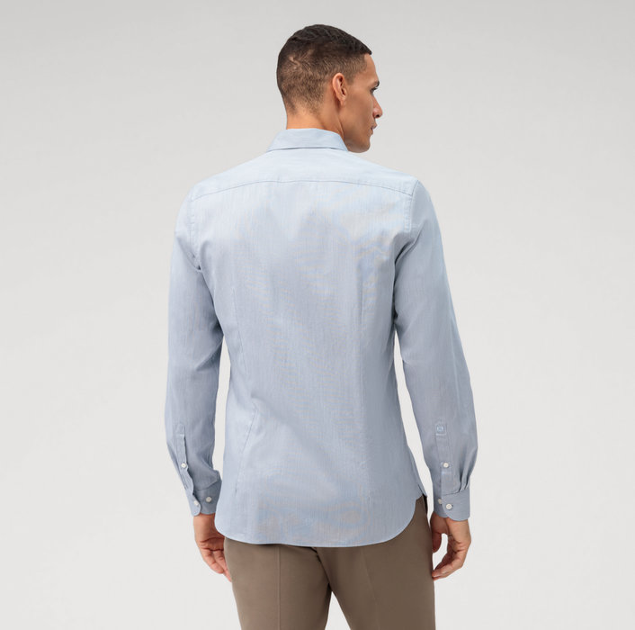 Oblymp Level Five garment washed, Businesshemd, body fit, Kent, Bleu Exklusivangebot