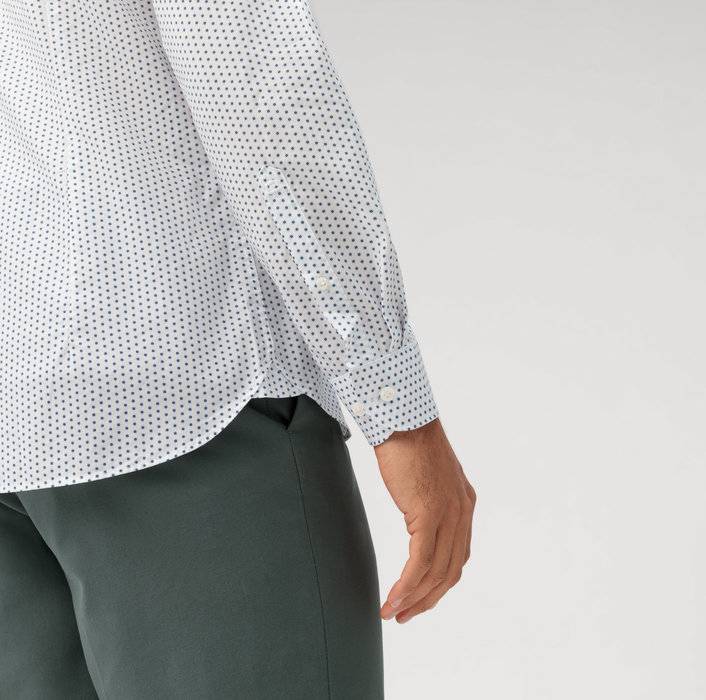 Oblymp Level Five garment washed, Businesshemd, body fit, Kent, Bleu Preisnachlass