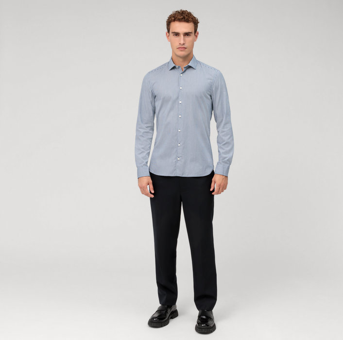 Oblymp Level Five garment washed, Businesshemd, body fit, Kent, Marine Black Friday