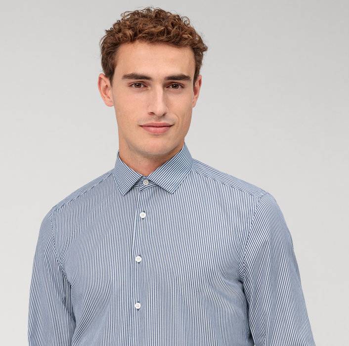 Oblymp Level Five garment washed, Businesshemd, body fit, Kent, Marine Black Friday