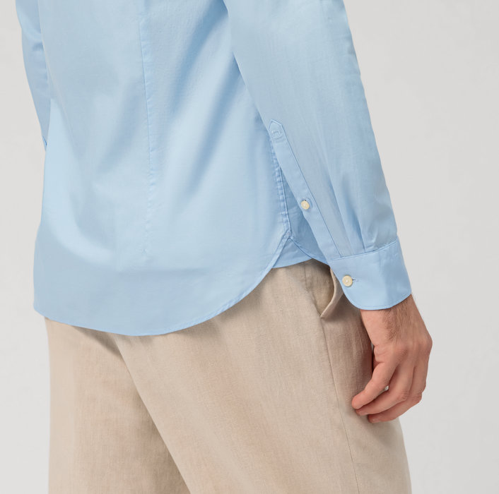 Oblymp Level Five garment washed, Businesshemd, body fit, Kent, Bleu Neueste Mode