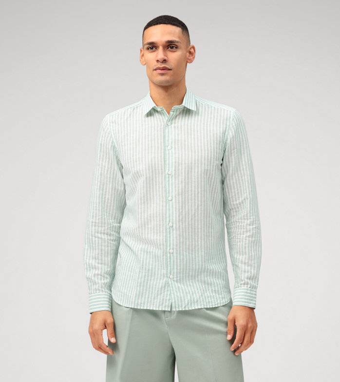 Oblymp Level Five garment washed, Businesshemd, body fit, Kent, Grün Bestseller