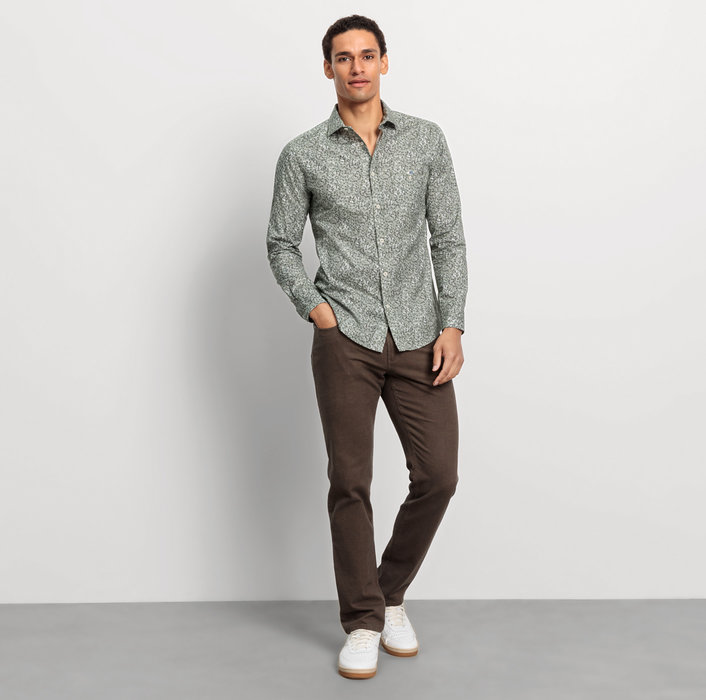 Oblymp Casual, Freizeithemd, regular fit, Kent, Grau-Grün Vierteljährliche Förderung