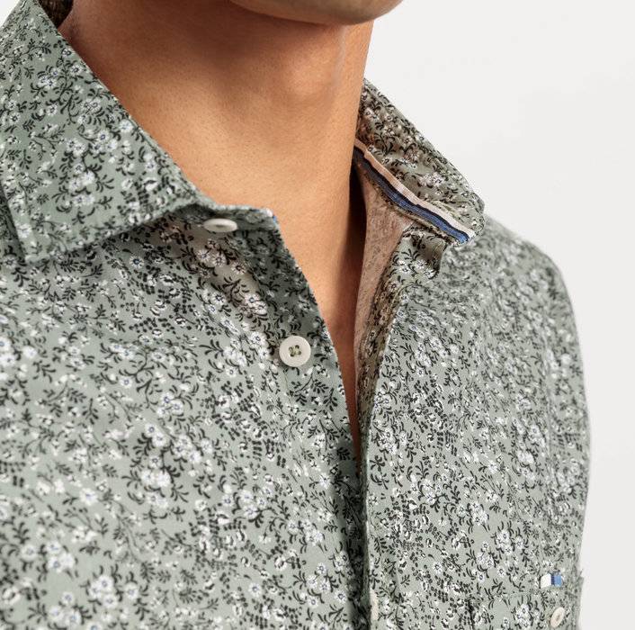 Oblymp Casual, Freizeithemd, regular fit, Kent, Grau-Grün Vierteljährliche Förderung