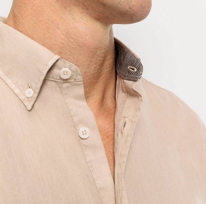 Oblymp Casual, Freizeithemd, regular fit, Button-down, Beige Nur noch ein Tag übrig