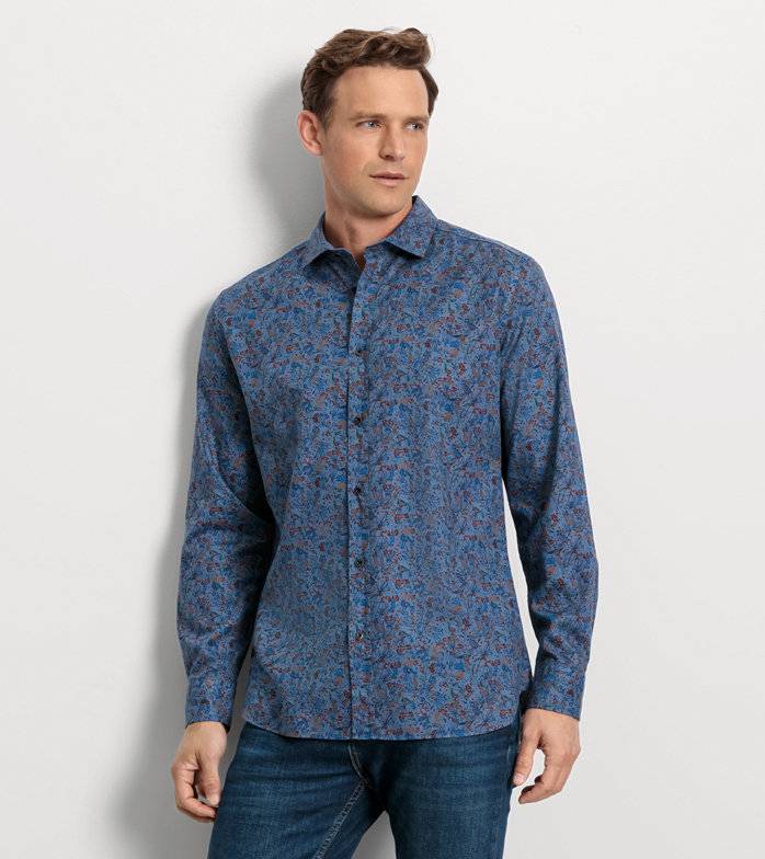 Oblymp Casual, Freizeithemd, regular fit, Kent, Marine Super Rabatt