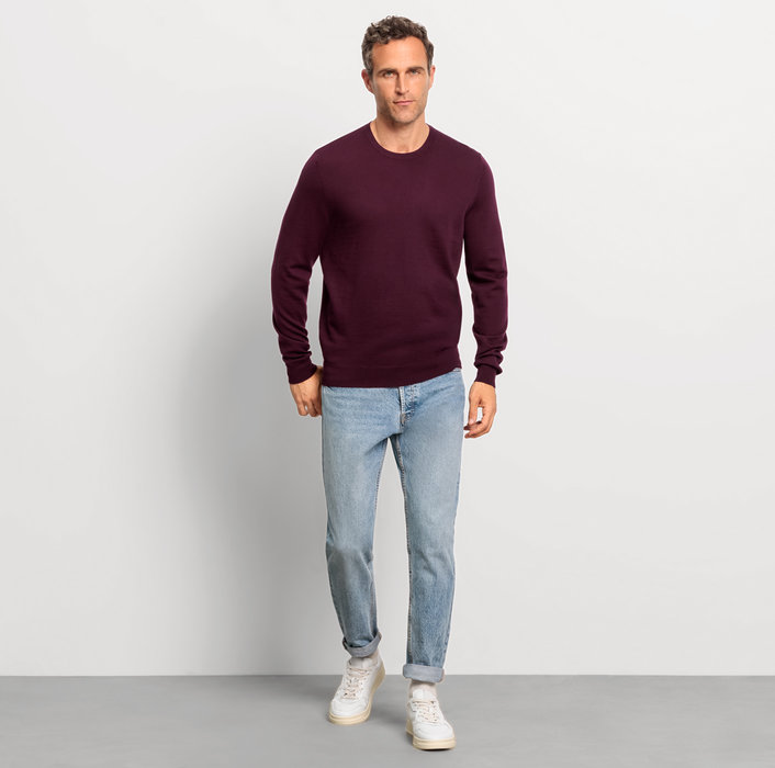 Oblymp Casual Strick, Pullover, Pflaume Outlet