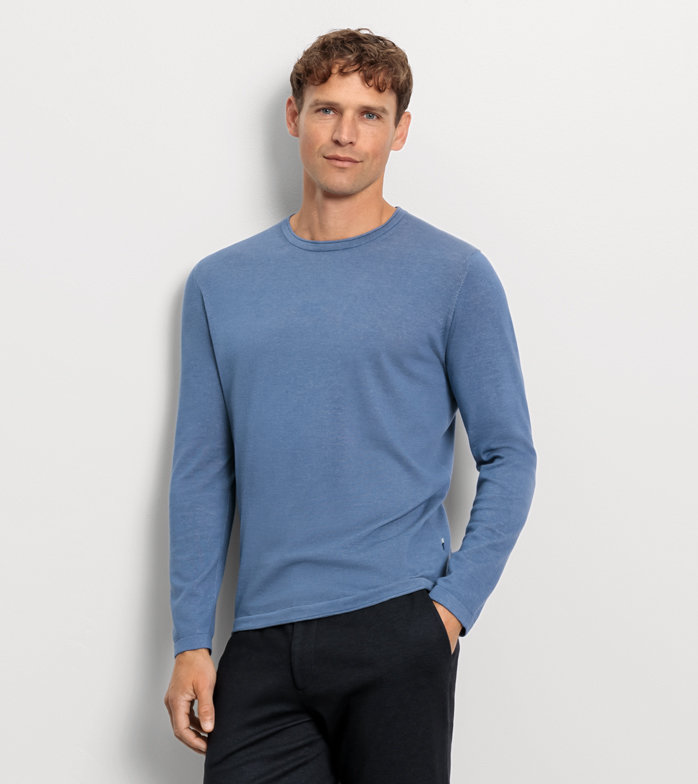Oblymp Casual Strick, Pullover, Rauchblau Verkauf
