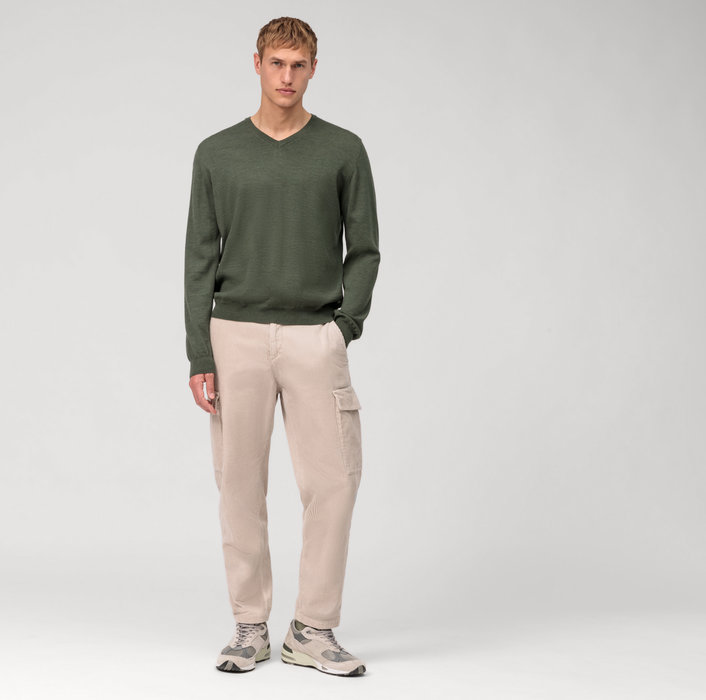 Oblymp Casual Strick, Pullover, Oliv Limitierter Zeitrabatt