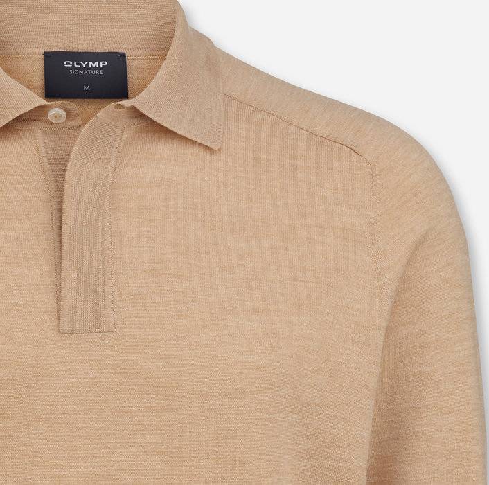 Oblymp SIGNATURE Strick, Polo langarm, Caramel Black Friday