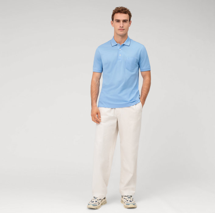 Oblymp Casual Wirk, Polo, Hellblau Muttertagsangebot