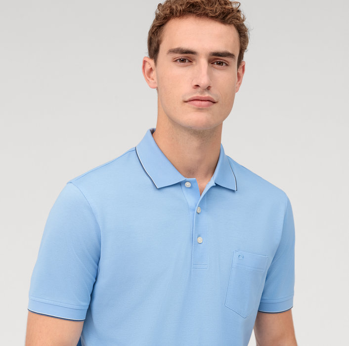 Oblymp Casual Wirk, Polo, Hellblau Muttertagsangebot