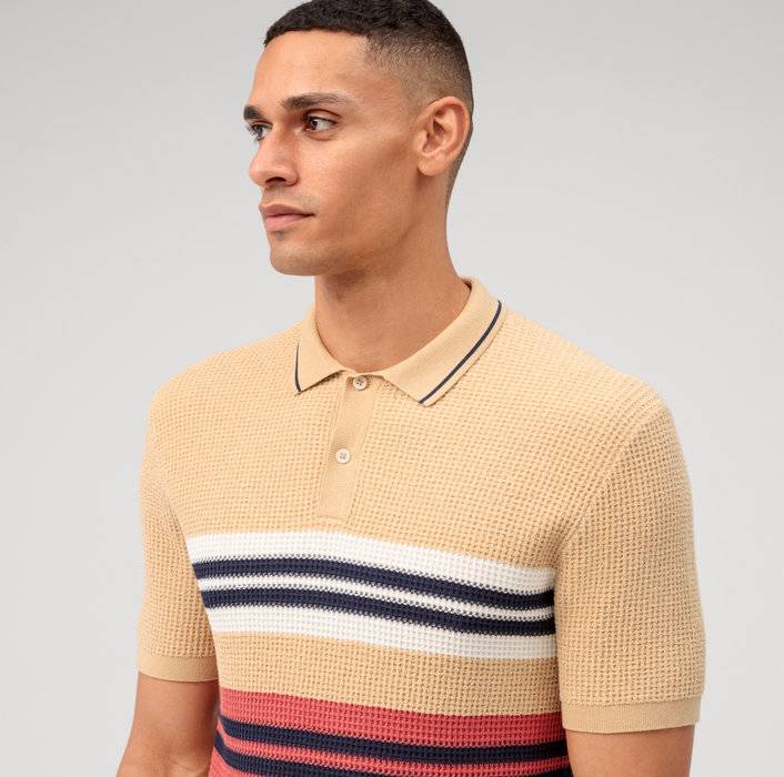 Oblymp Casual Strick, Polo, Hellbeige Blitzangebot