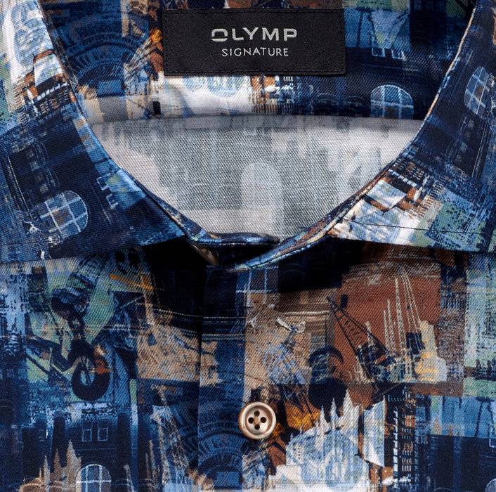 Oblymp SIGNATURE, Businesshemd, tailored fit, SIGNATURE Kent, Nachtblau 50% Rabatt für begrenzte Zeit