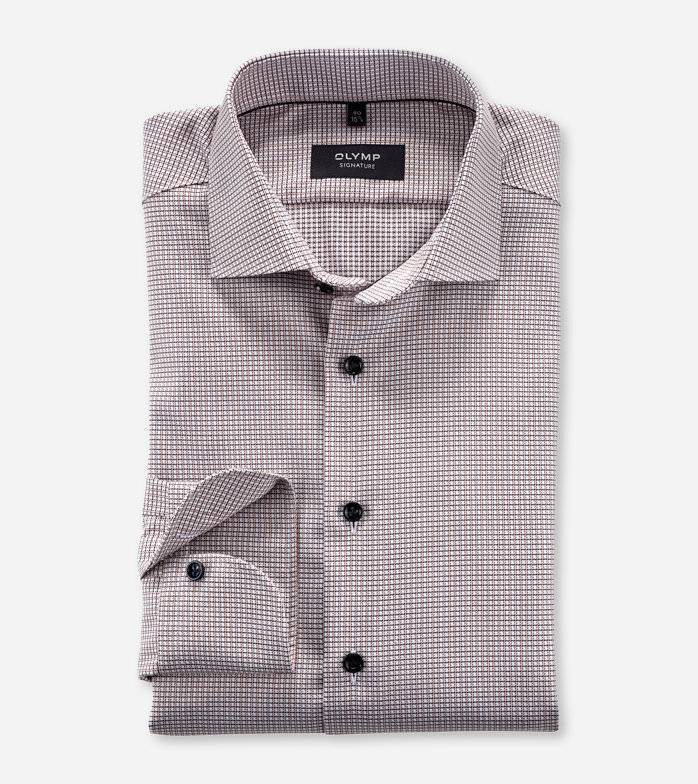 Oblymp SIGNATURE, Businesshemd, tailored fit, SIGNATURE Kent, Rotbraun Meist gekauft