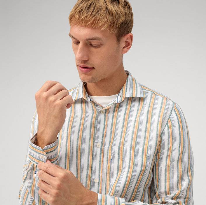 Oblymp Casual, Freizeithemd, regular fit, Kent, Grau-Grün Versandkostenfrei