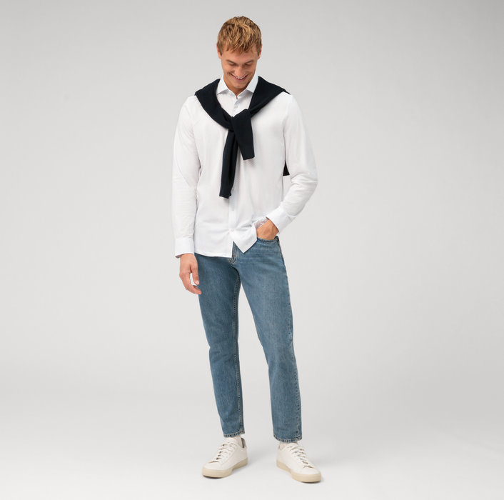 Oblymp No. Six 24/Seven, Businesshemd, super slim, Kent, Bleu Heißer Verkauf