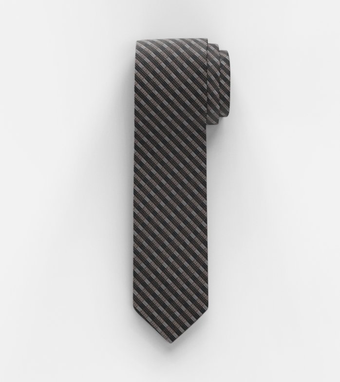Oblymp Krawatte, slim 6,5 cm, Braun