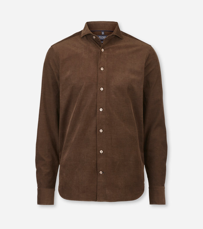 Oblymp SIGNATURE Casual, Freizeithemd, tailored fit, Haifisch, Braun Tiefpreis