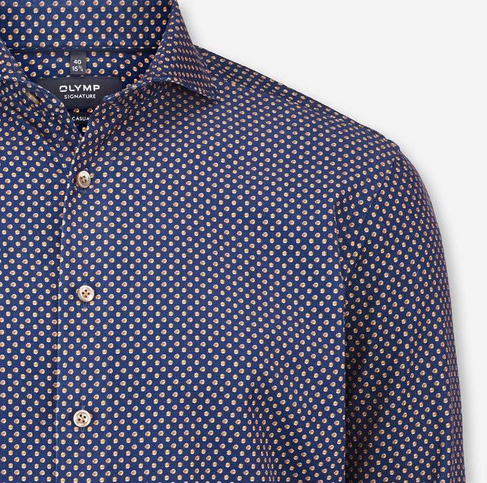 Oblymp SIGNATURE Casual, Freizeithemd, tailored fit, Haifisch, Nachtblau Letzte 2 Tage