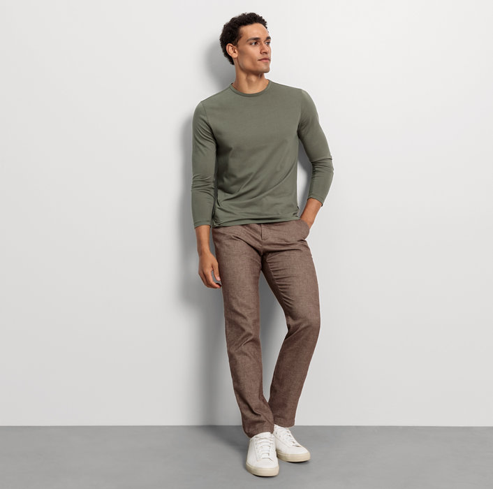 Oblymp Casual Wirk, Longsleeve, Lindgrün Neueste Mode