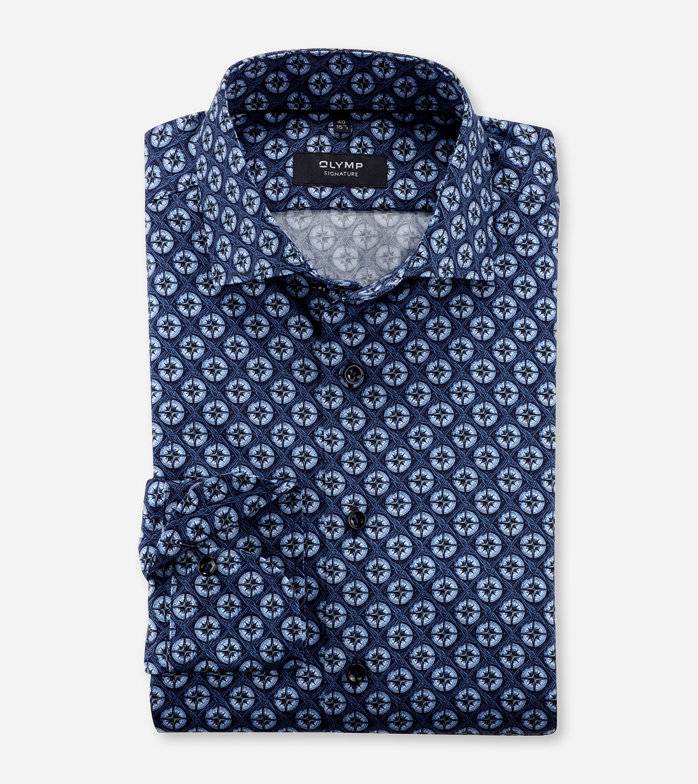Oblymp SIGNATURE, Businesshemd, tailored fit, SIGNATURE Kent, Nachtblau Exklusivangebot