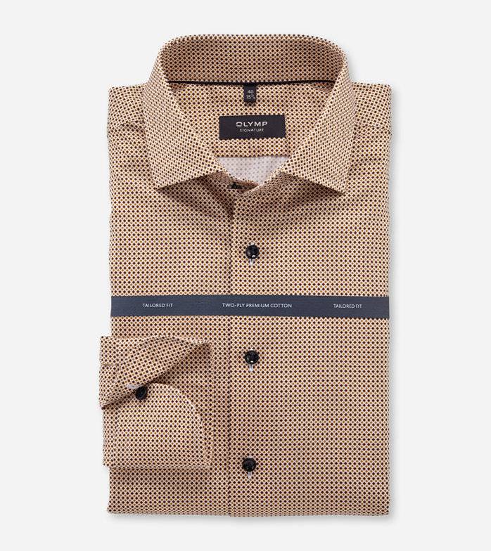 Oblymp SIGNATURE, Businesshemd, tailored fit, SIGNATURE Kent, Caramel Preisnachlass