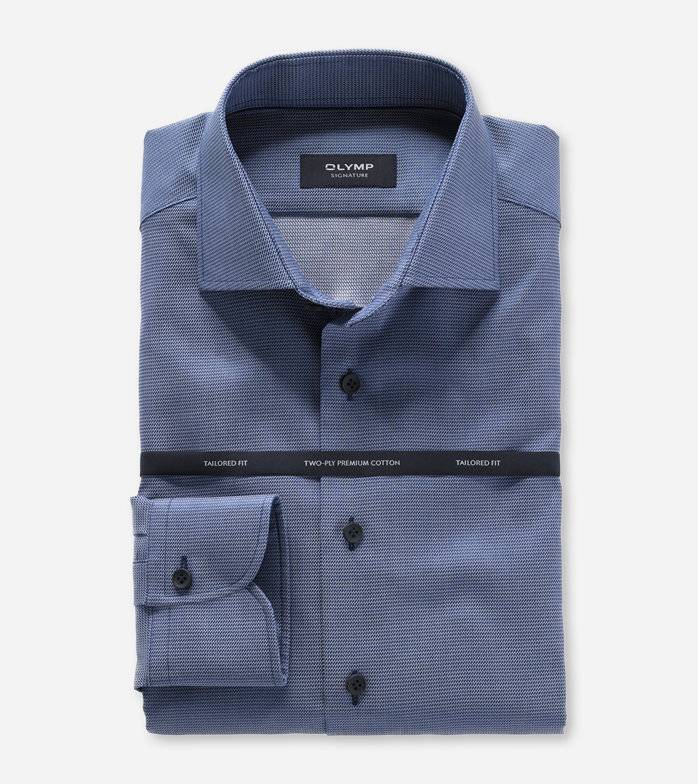 Oblymp SIGNATURE, Businesshemd, tailored fit, SIGNATURE Kent, Rauchblau