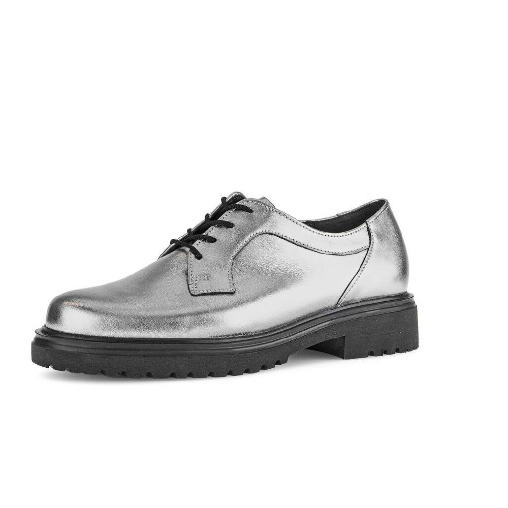 Pius Gabor Schnürschuh silber Super Rabatt