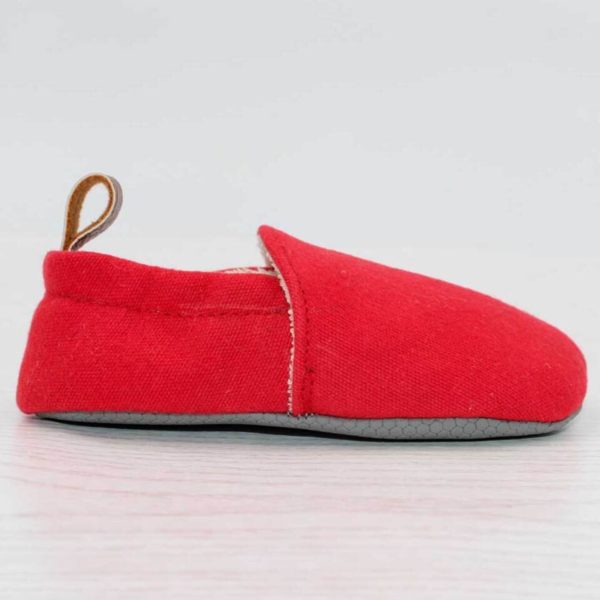 Pololo Hausschuh Baumwolle (bio) Uni Rot – Rest in 18/19 Black Friday Preise