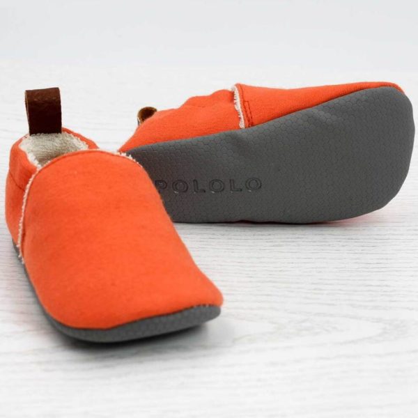 Pololo Barfuß Hausschuh Baumwolle (bio) Uni Orange Outlet