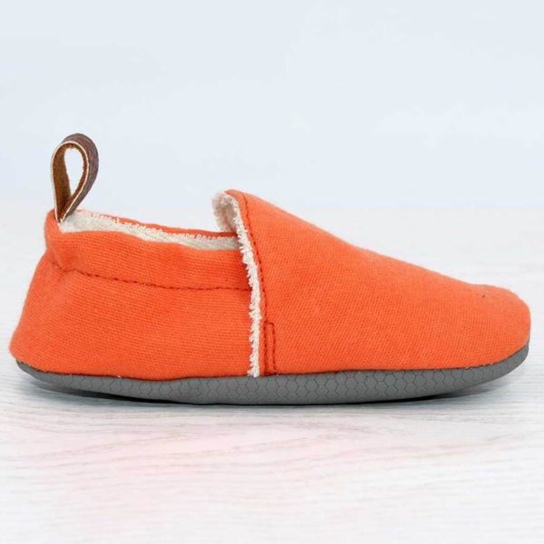 Pololo Barfuß Hausschuh Baumwolle (bio) Uni Orange Outlet