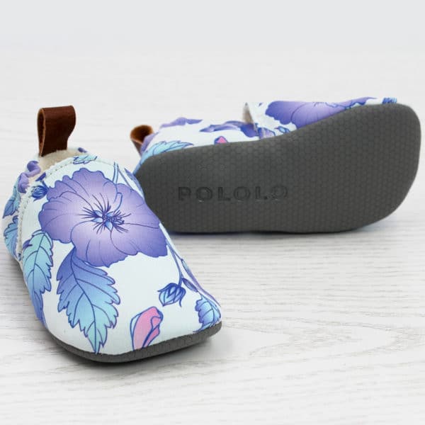 Pololo Barfuß Hausschuh Blaue Blume Auslauf