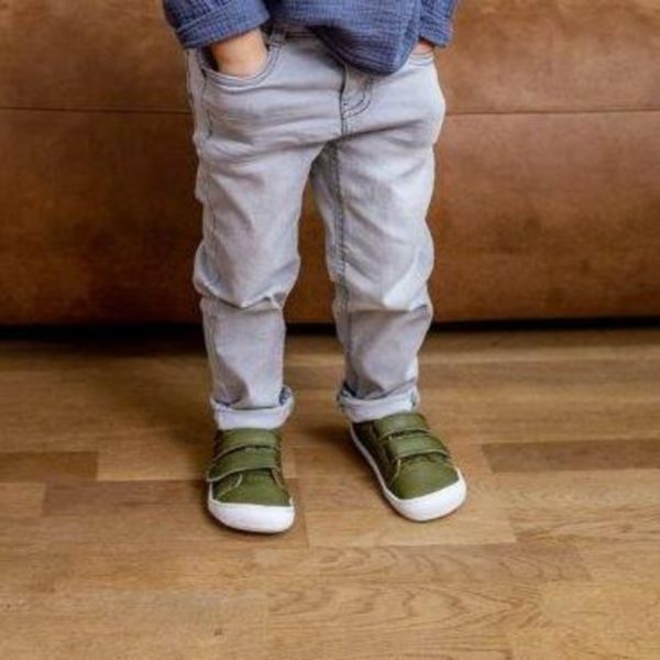 Pololo Barfuss Sneaker Leder olivegrün Kostenloser Versand