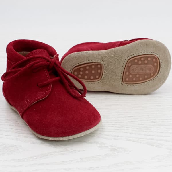Pololo Für die ersten Schritte – “Porto” der Barfuß Kleinkindschuh rot Preisnachlass