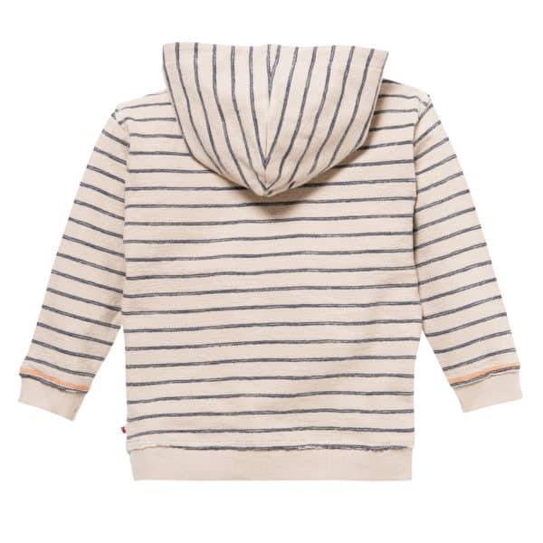 Pololo People Wear Organic Sweat-Hoodie beige-blau geringelt, aus Bio-Baumwolle Valentinstagsangebot