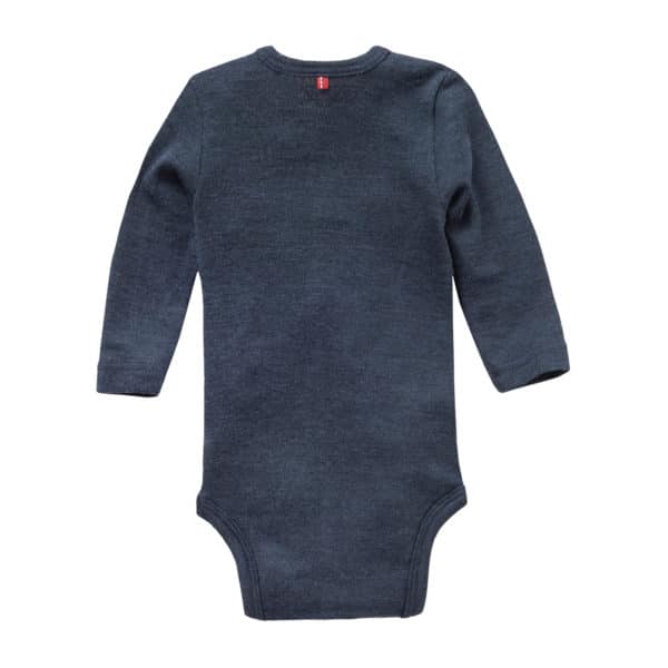 Pololo People Wear Organic Langarm-Body Wolle-Seide, dunkelblau Top Angebot