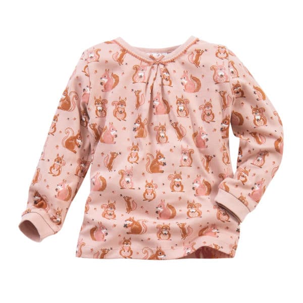 Pololo People Wear Organic Langarm-Pyjama “Eichhörnchen”, rosa, Baumwolle (Bio) Online Outlet