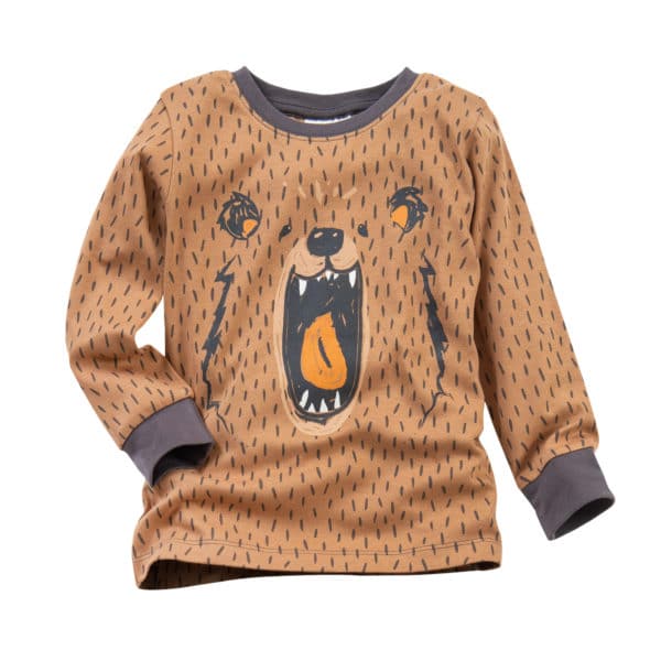 Pololo People Wear Organic Langarm-Pyjama “Grizzlybär”, braun/bedruckt, Baumwolle (Bio) (Kopie) Exklusive Angebote