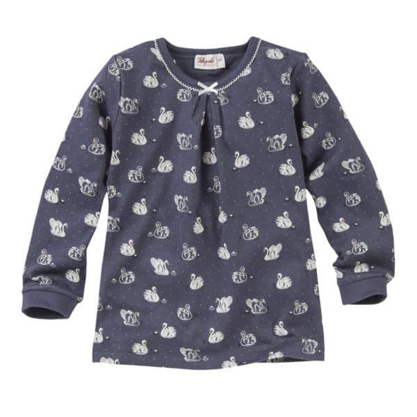 Pololo People Wear Organic Pyjama, dunkelblau/bedruckt mit Schwänen Neuheiten