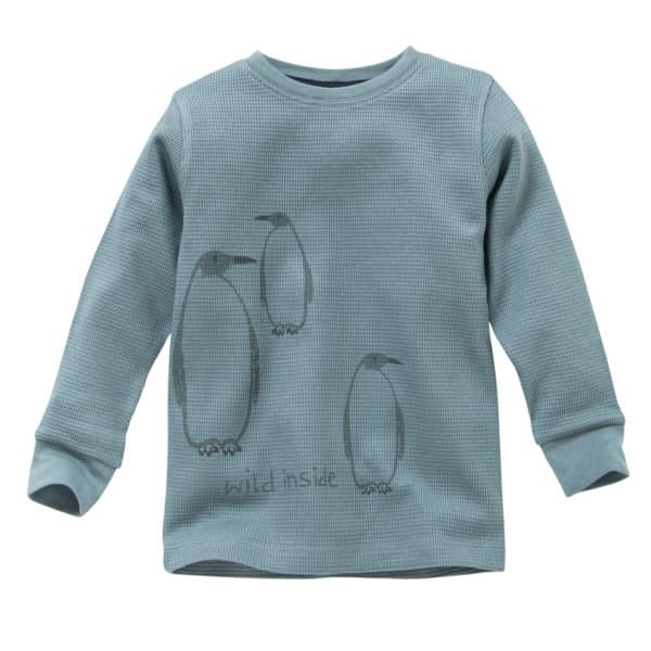 Pololo People Wear Organic Langarm-Pyjama “Pinguin”, blau/bedruckt, aus 100% Baumwolle (Bio) Kauf eins, bekomm eins gratis