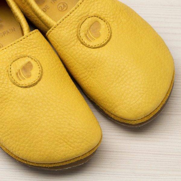 Pololo Barfuß Hausschuh Leder Uni Gelb VIP-Rabatte