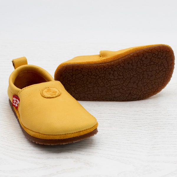 Pololo Barfußschuh Uni Leder Gelb Outlet