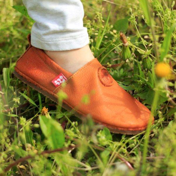 Pololo Barfußschuh Uni Leder Hellbraun Auslauf