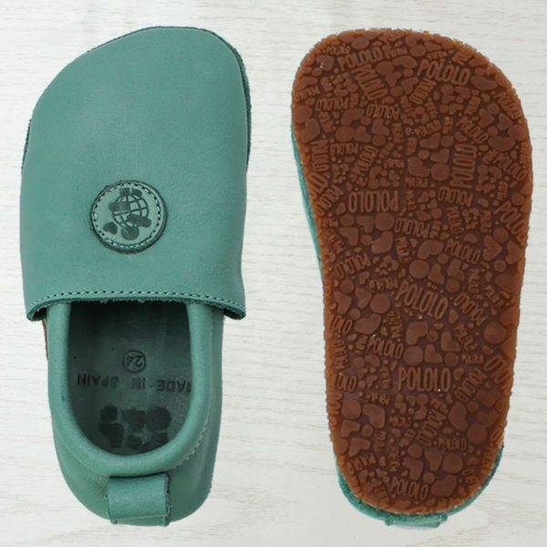 Pololo Barfußschuh Uni Leder Hellgrün Verkauf