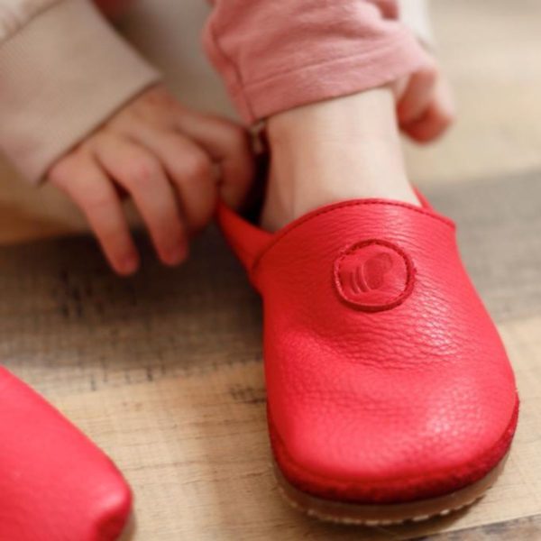 Pololo Barfußschuh Uni Leder Rot Angebote
